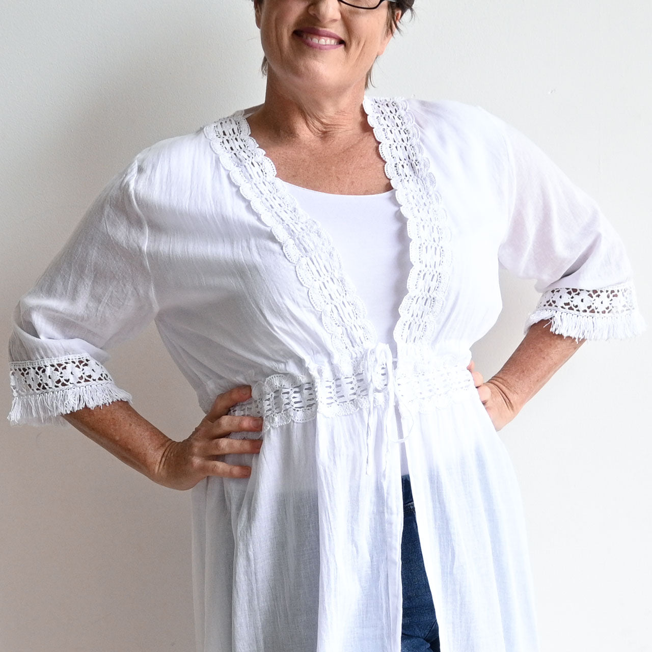 Beachcomber Cotton Lace Robe -  KOBOMO