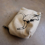 Cotton canvas printed zipper bag. Perfect for keys, sunglasses or loose change.