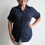 The Bondi Blouse - NavyLXL-Fitsbustupto120cm KOBOMO