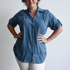 The Bondi Blouse - DenimBlueLXL-Fitsbustupto120cm KOBOMO