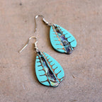 By The Sea Shore Earrings / Mother Of Pearl Shell / Fan - Ocean Mist Green