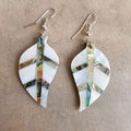 By The Sea Shore Earrings / Mother Of Pearl Shell / Leaf. 