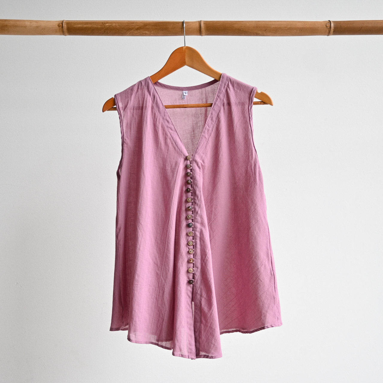 Cotton Coconut Summer Tank Top - HeatherPinkLXL-fitsbustupto120cm KOBOMO