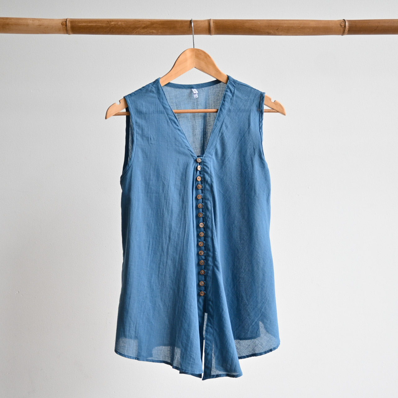 Cotton Coconut Summer Tank Top - DenimBlueLXL-fitsbustupto120cm KOBOMO