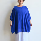Come Fly With Me Layered Cotton Kaftan Top - CobaltBlue KOBOMO