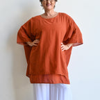 Come Fly With Me Layered Cotton Kaftan Top - RustOrange KOBOMO