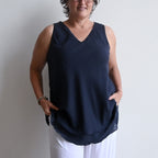 Cotton Layer Top - NavyBlue16to22-FitsBustupto140cm KOBOMO