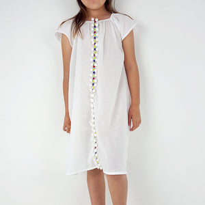Summer Sundays White Cotton DressKOBOMO Girl's Dress