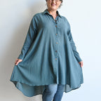 Gone Swishing Long Cotton Shirt -  KOBOMO