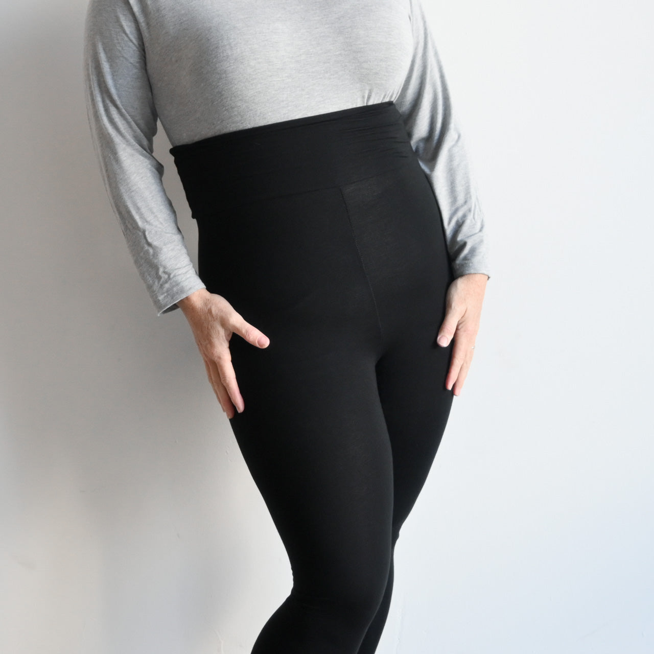 Black Cotton Spandex Legging - Intouch Clothing