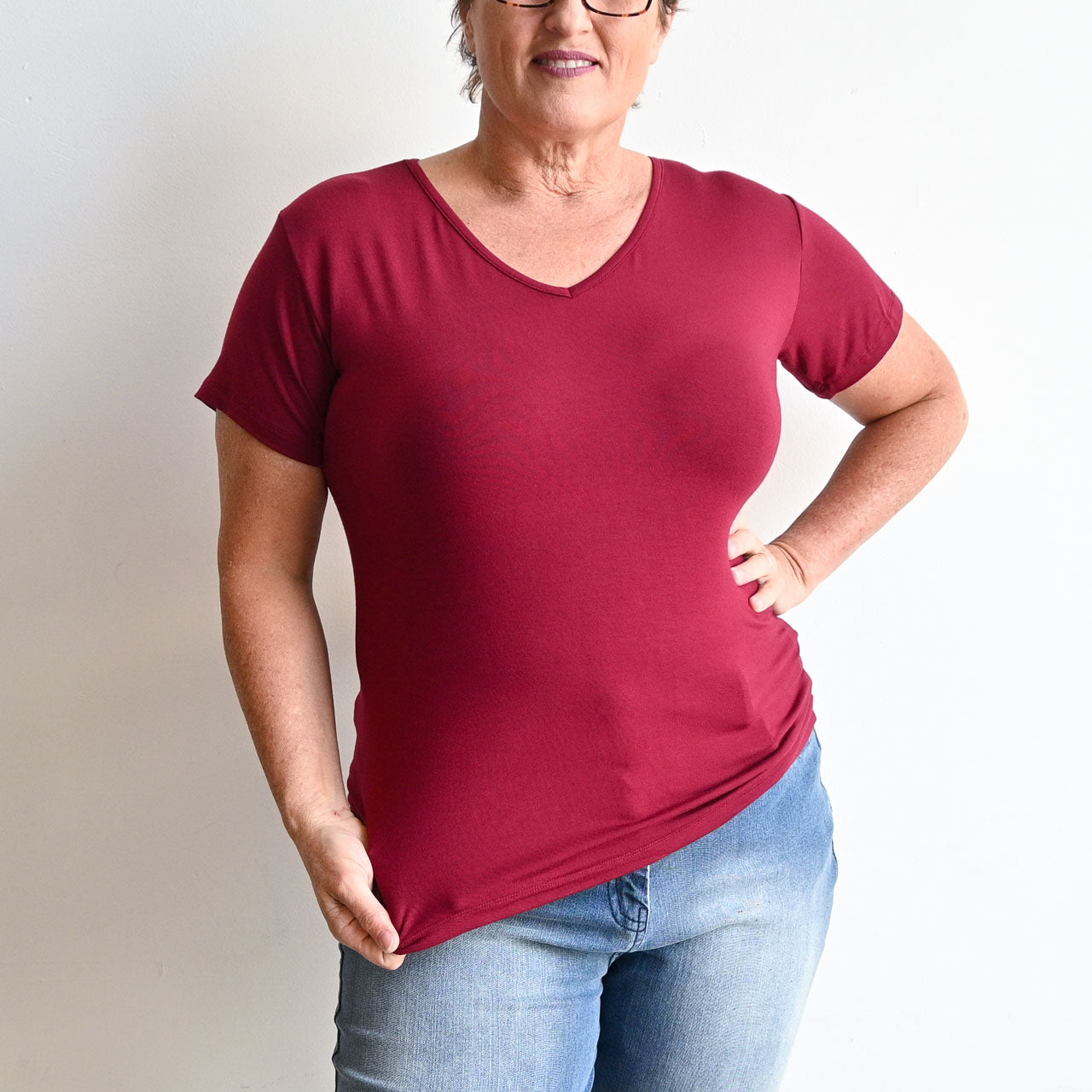 I'll Be There T-shirt by KOBOMO Bamboo - Short Sleeve - SangriaRedXXLarge18-20 KOBOMO