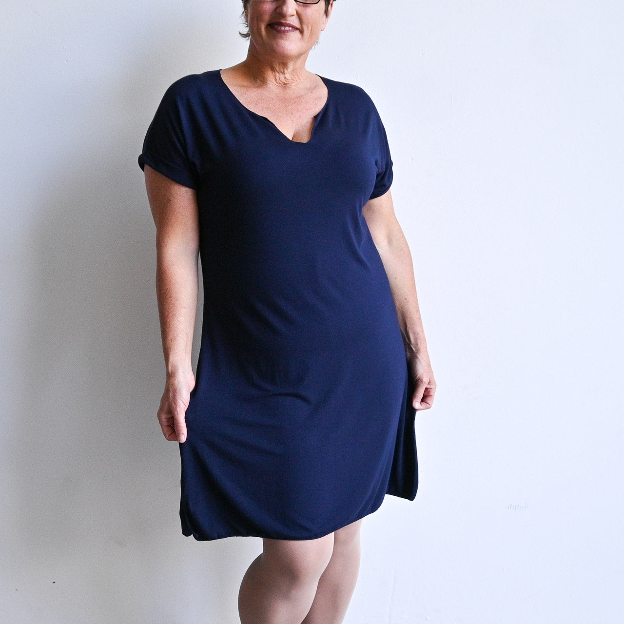 In The Moment T-Shirt Dress by KOBOMO Bamboo - NavyBlueXXLarge18-20 KOBOMO