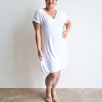 In The Moment T-Shirt Dress by KOBOMO Bamboo - SilverXXLarge18-20 KOBOMO