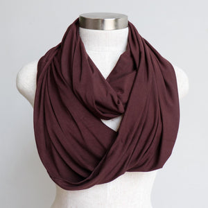 Infinity Scarf Snood in Bamboo - women's winter accessory ethically made by KOBOMO. Chocolate Brown.