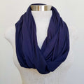 Infinity Scarf Snood in Bamboo - women's winter accessory ethically made by KOBOMO. Navy Blue.