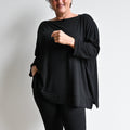Just Wow Boat Neck Top in Bamboo by KOBOMO -  KOBOMO