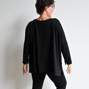 Just Wow Boat Neck Top in Bamboo by KOBOMO -  KOBOMO