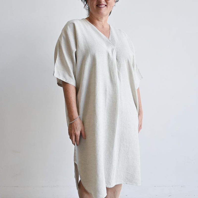 Kobomo Linen Kaftan Dress - Natural – KOBOMO