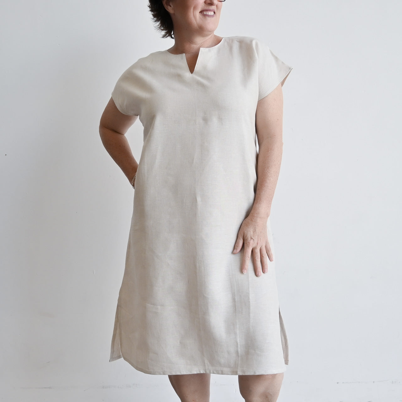 Kobomo Linen Sari Tunic Dress - NaturalKOBOMO Women's Dresses