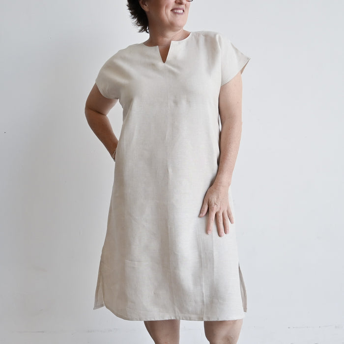 Kobomo Linen Sari Tunic Dress - Natural