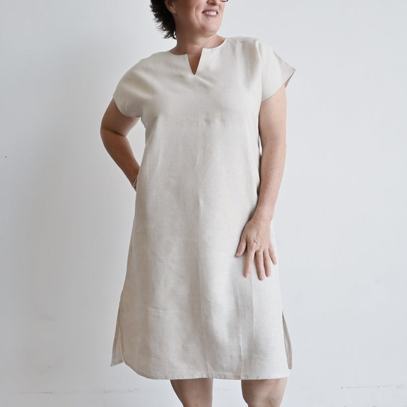 Kobomo Linen Sari Tunic Dress - Natural – KOBOMO
