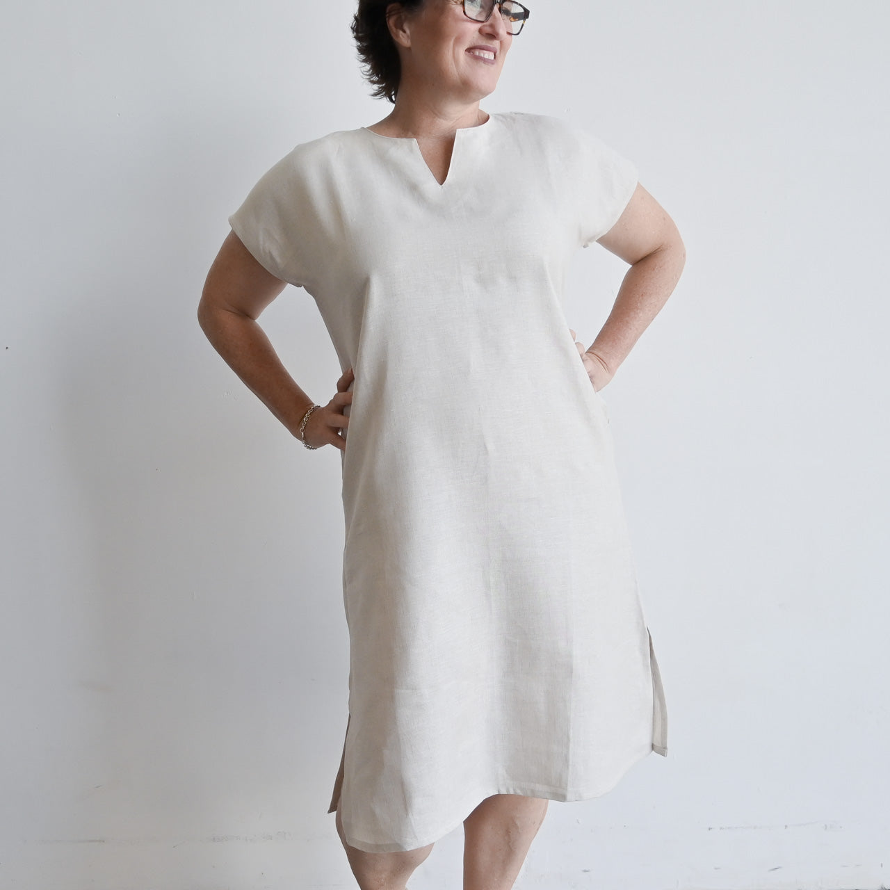 Kobomo Linen Sari Tunic Dress - NaturalKOBOMO Women's Dresses