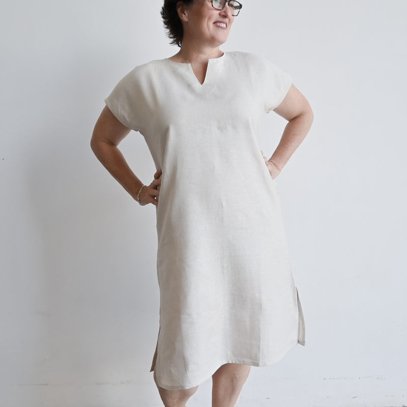 Kobomo Linen Sari Tunic Dress - Natural – KOBOMO