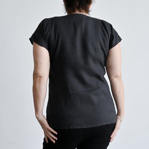 Kobomo Linen Sari Top - Charcoal BlackKOBOMO Women's Tops and Blouses