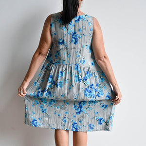 Flow Sleeveless Smock Dress by Orientique - Kintsugi Cherry Blossom -  KOBOMO