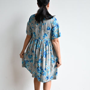 Gathered Short Sleeve Sun Dress by Orientique - Kintsugi -  KOBOMO