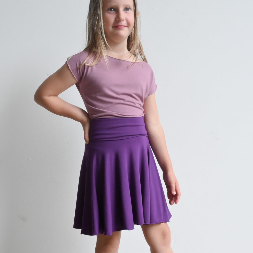 Girl's Ballet Skirt in Bamboo by KOBOMO Play - MulberryPurple10to12yearsTween KOBOMO