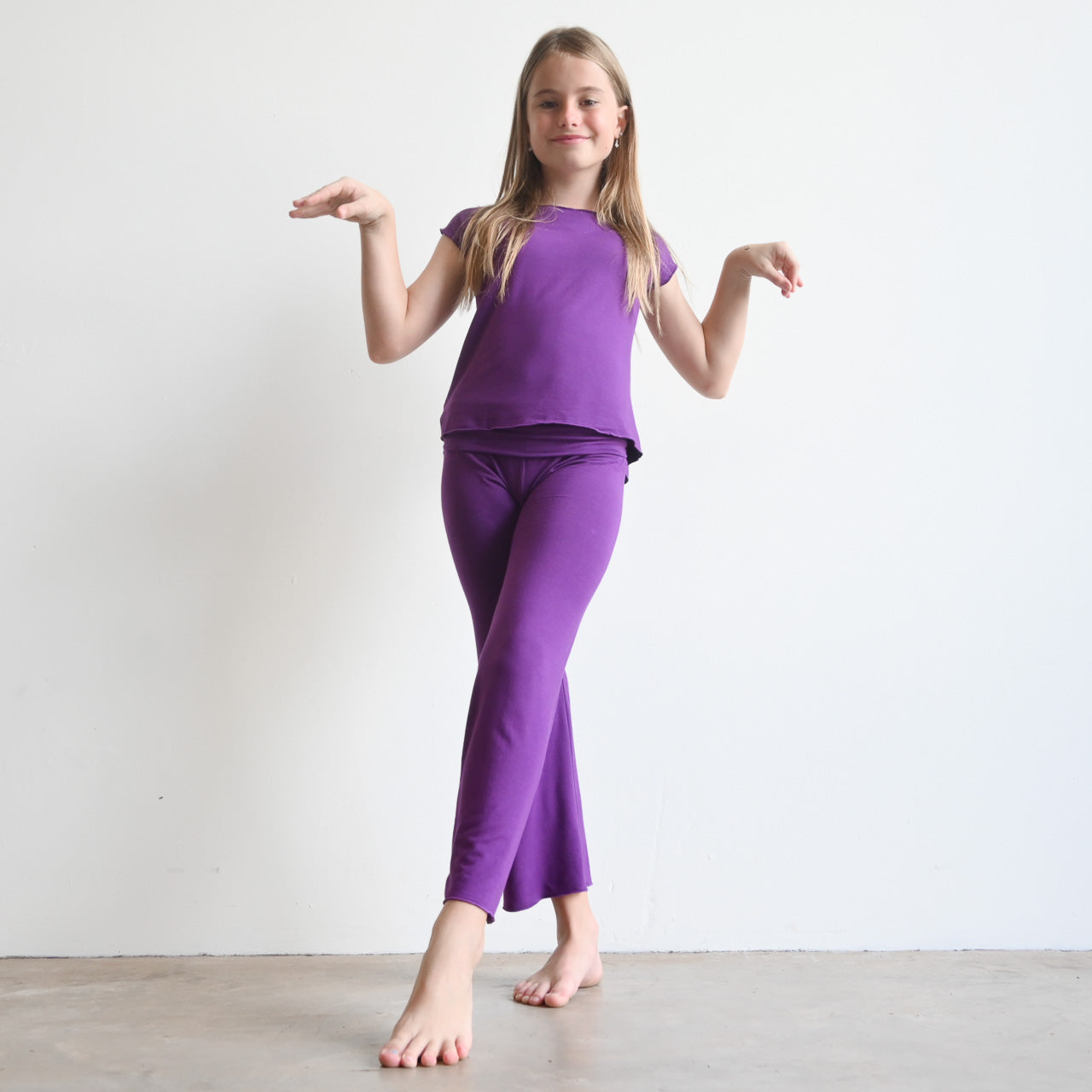 Girl's Square Cut T-shirt in Bamboo by KOBOMO Play -  KOBOMO