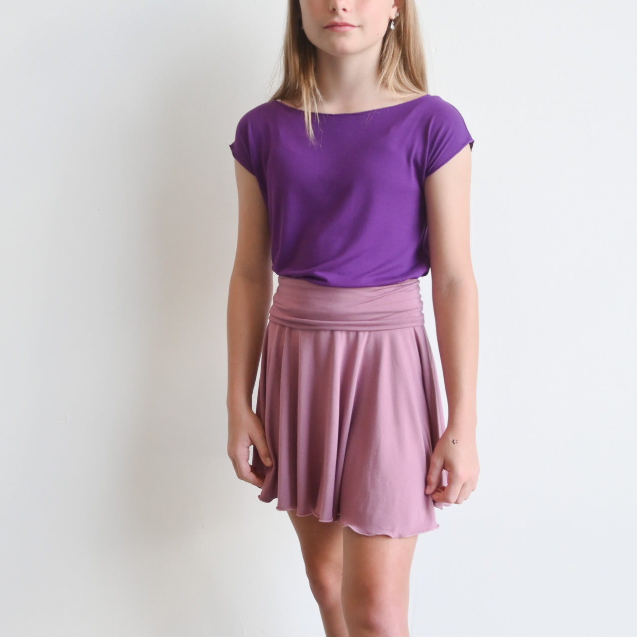 Girl's Ballet Skirt in Bamboo by KOBOMO Play - HeatherPink10to12yearsTween KOBOMO