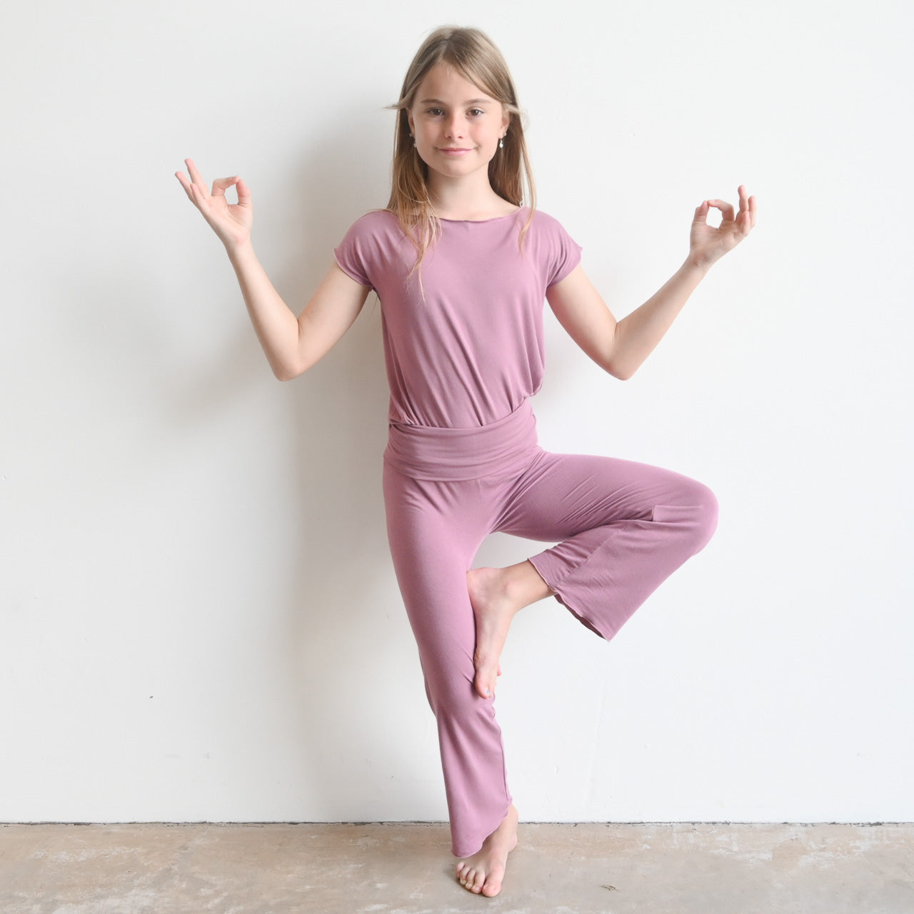 Girl's Square Cut T-shirt in Bamboo by KOBOMO Play -  KOBOMO