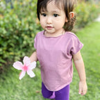 Girl's Square Cut T-shirt in Bamboo by KOBOMO Play -  KOBOMO