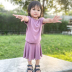 Girl's Square Cut T-shirt in Bamboo by KOBOMO Play -  KOBOMO