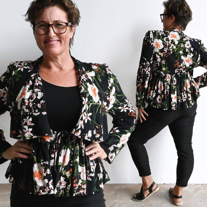Lady Writer Waterfall Jacket - Autumn Floral