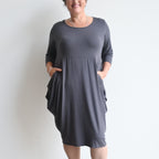 Let It Be Dress by KOBOMO Bamboo - CharcoalLong-FreeSize KOBOMO