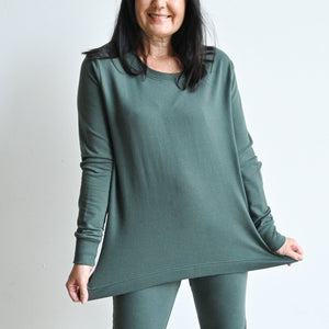 Lux Leisure Long Top in Stretch Terry Cotton by Orientique Australia - 4229 -  KOBOMO