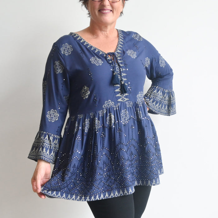 Night Sky Mirrored Bohemian Blouse by Escape