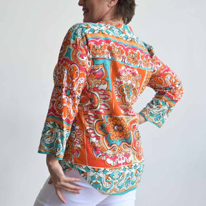 Nomad Summer Blouse by Orientique - Mandarin SoleilKOBOMO Women's Tops and Blouses