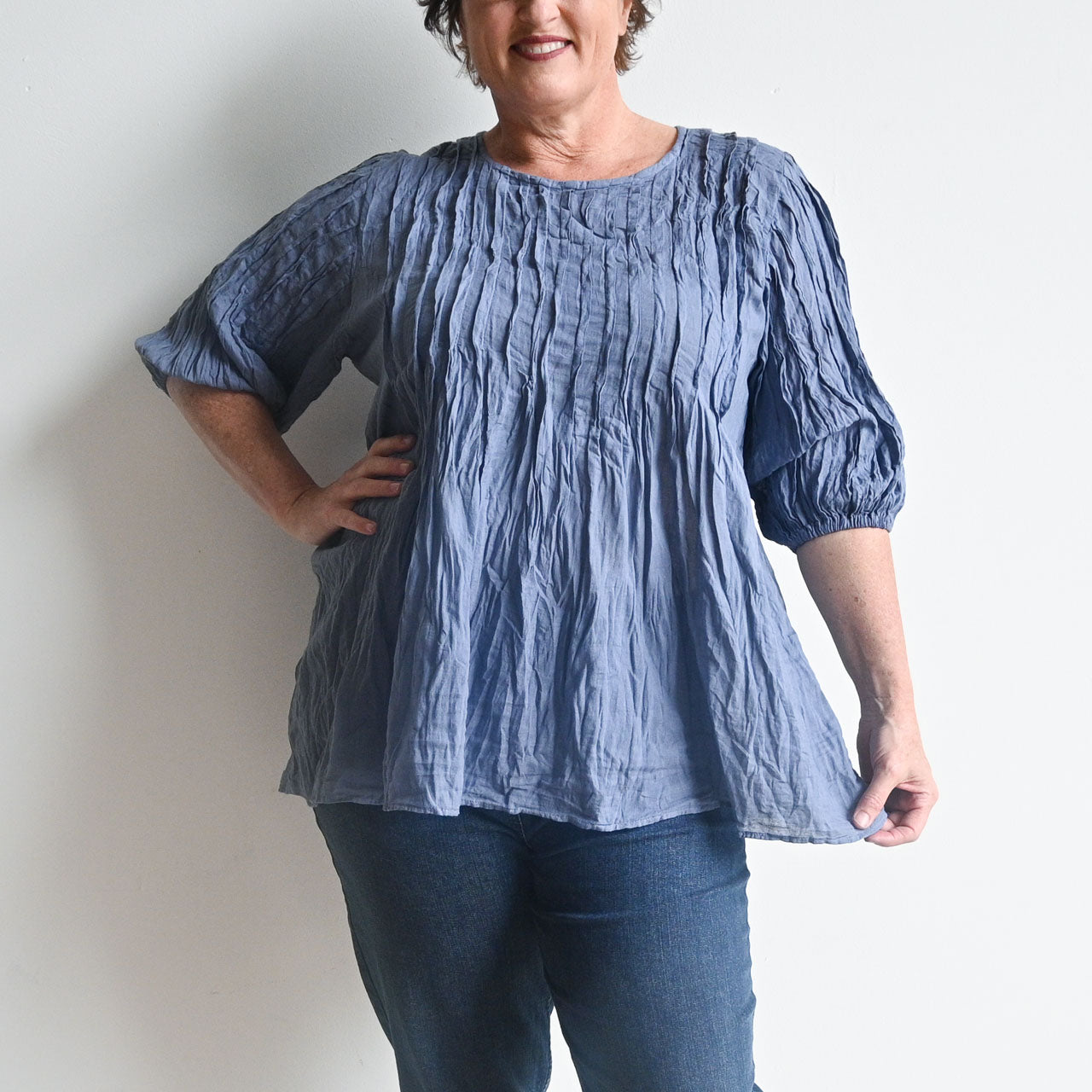 Pintuck Blouse Top -  KOBOMO