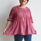 Pintuck Blouse Top - DustyPink KOBOMO