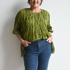 Pintuck Blouse Top - LeafGreen KOBOMO