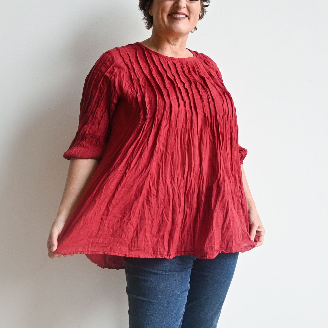 Pintuck Blouse Top -  KOBOMO