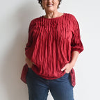 Pintuck Blouse Top - SangriaRed KOBOMO