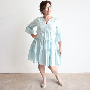 Pure Linen Tiered Summer Dress by EscapeKOBOMO Women's Dresses