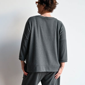 Ribbed Knit Sweater Top -  KOBOMO