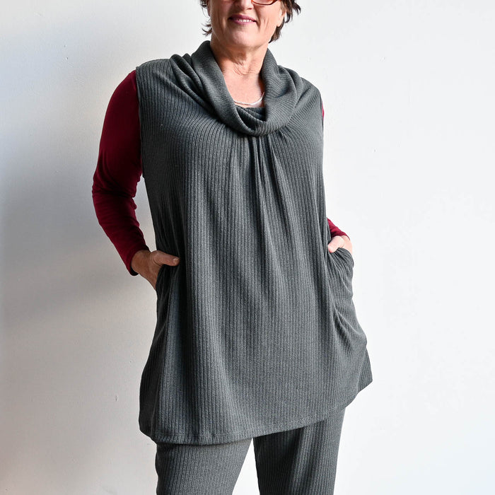 Ribbed Knit Winter Tunic Top