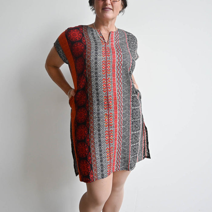 Sari Cotton Tunic Dress - Tribal